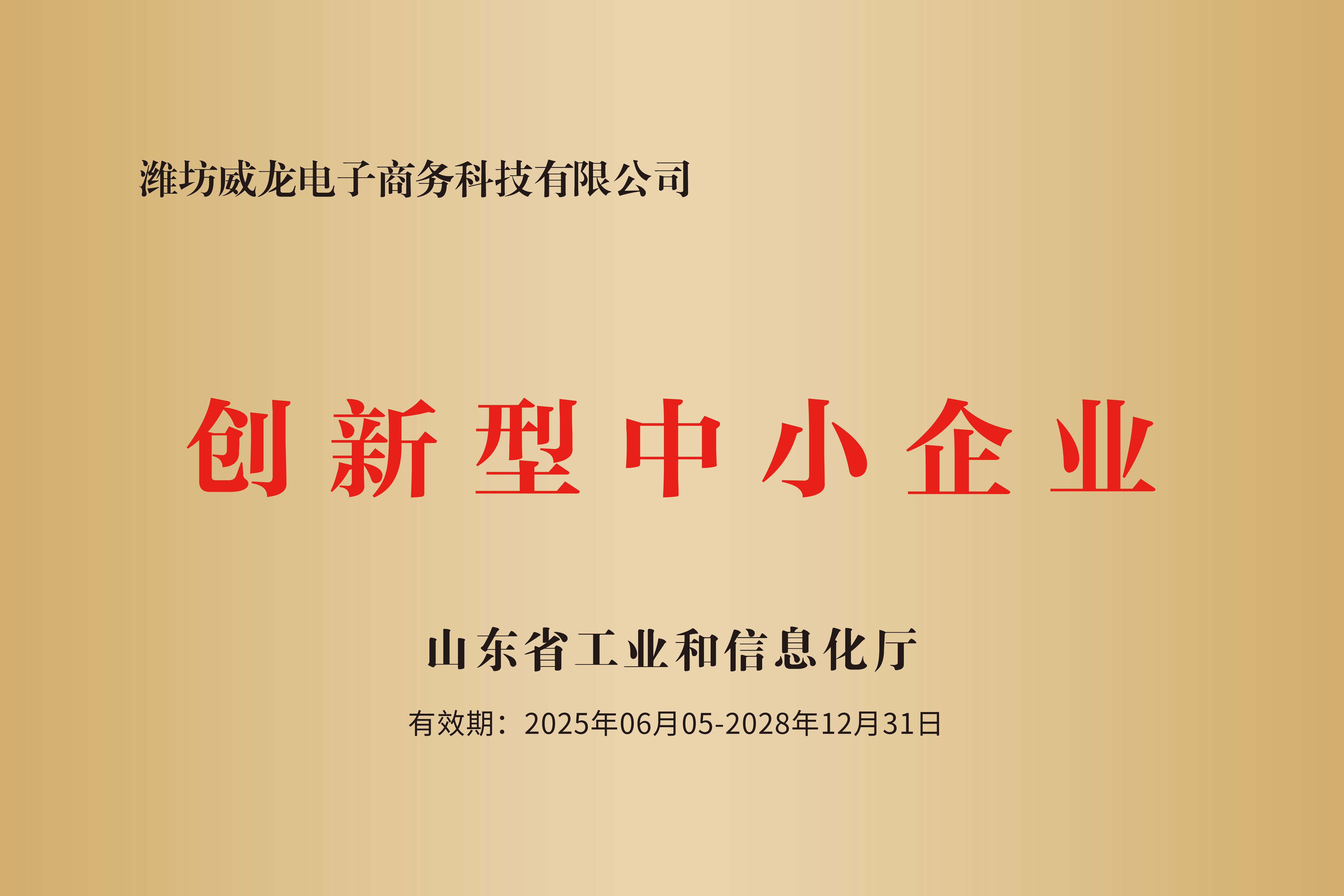 熱烈祝賀我司成功獲批山東省2025年度第一批創(chuàng)新型中小企業(yè)